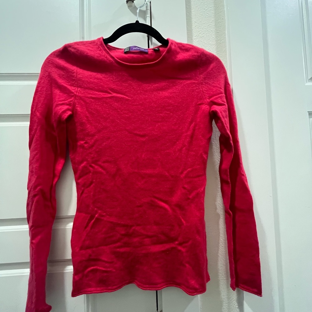 Women's Pink Cashmere Long Sleeve Top & Sweater